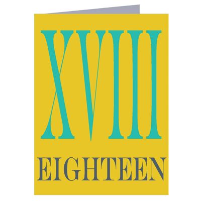 BTW42 Mini Roman Numerals Eighteen Card