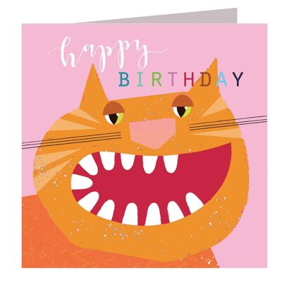 MY02 Lasergeschnittene Geburtstagskarte mit Katzenmotiv