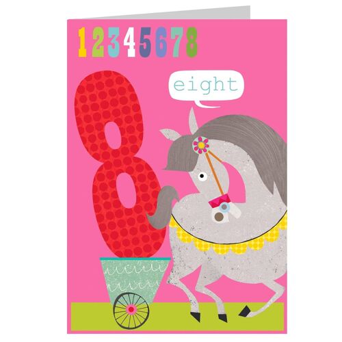 MM16 Horse 8th Birthday Card