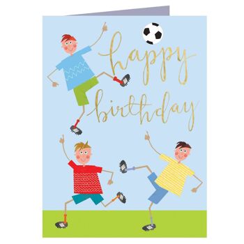 KTW24 Mini carte de joyeux anniversaire de football avec feuille d'or 1
