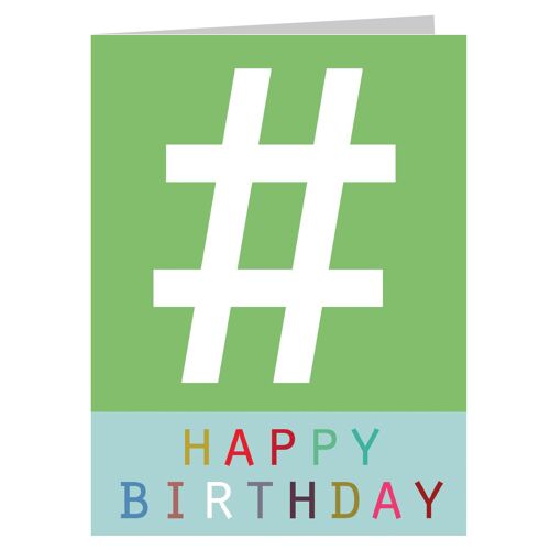 STW01 Mini Hashtag Happy Birthday Card
