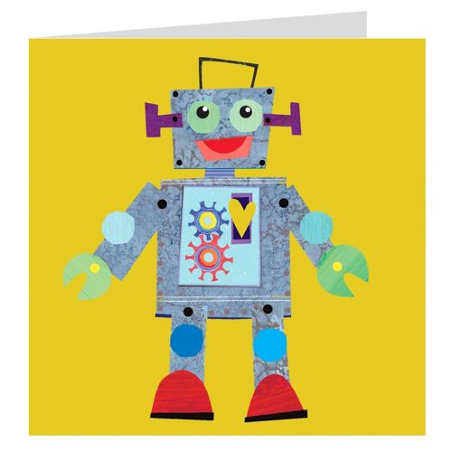BG02 Yellow Robot Greetings Card