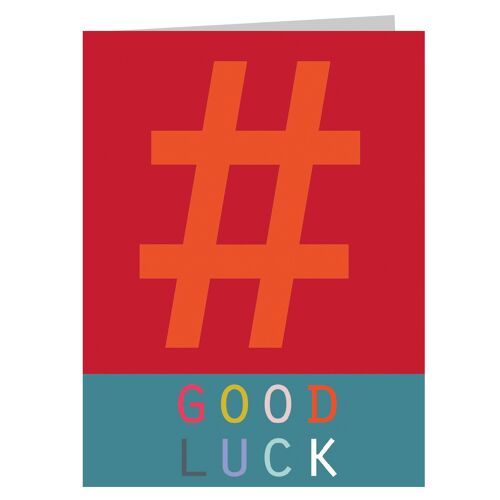 STW08 Mini Hashtag Good Luck Card