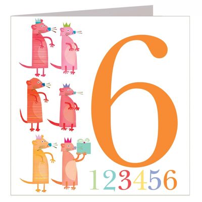 z6 Biglietto di compleanno con sei suricati