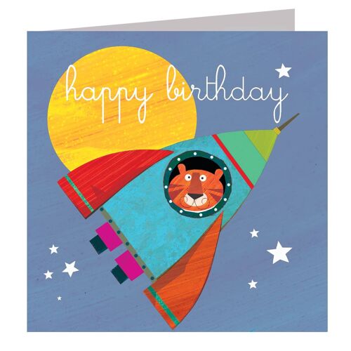 AT05 Space Tiger Birthday Card