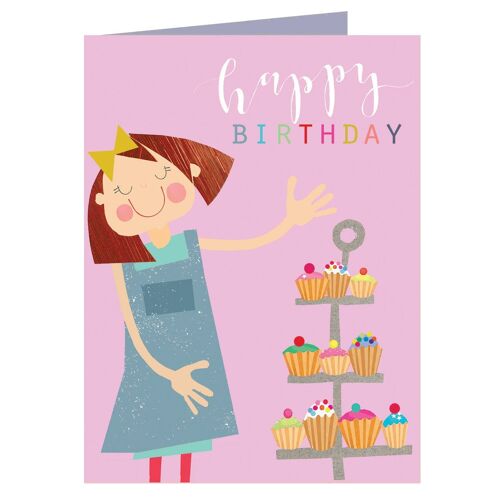 KTG01 Mini Glittery Cake Birthday Card