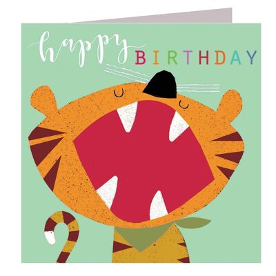 Carte d'anniversaire tigre découpée au laser MY05