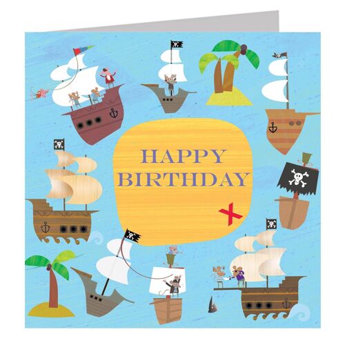 FN23 Pirate Ships Birthday Card