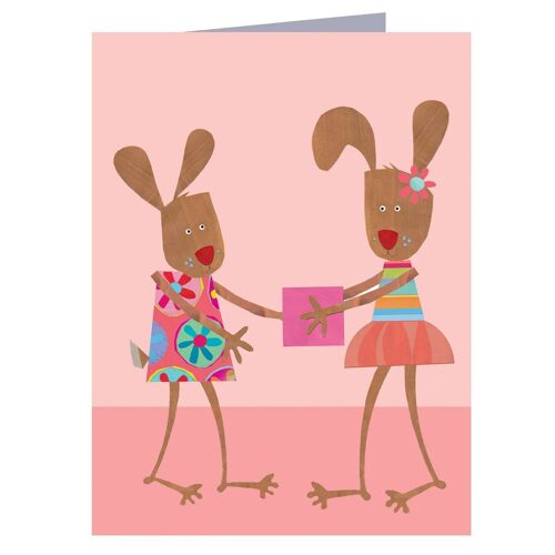 KTW44 Mini Rabbits Greetings Card