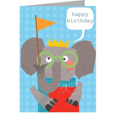 Carte d'anniversaire d'éléphant ZOS06