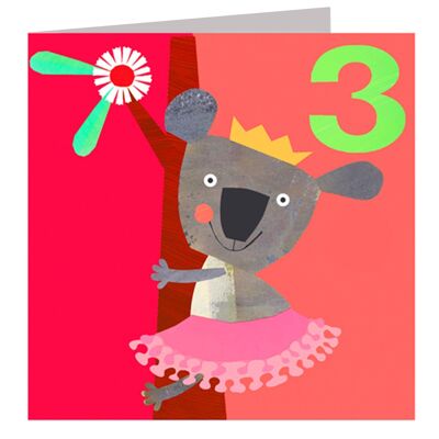 LT08 Koala 3rd Birthday Card