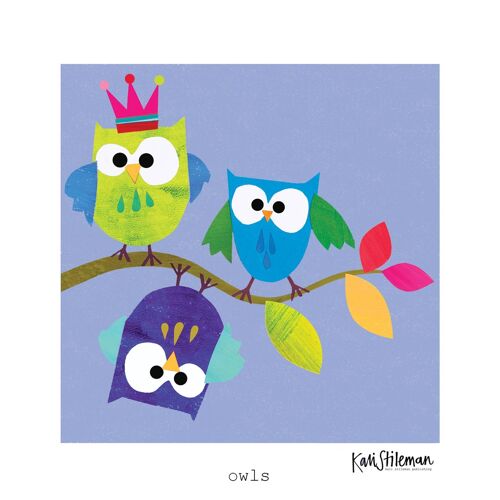 PR08 Owls Art Print