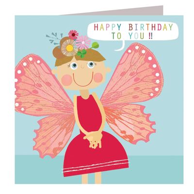 Tarjeta de feliz cumpleaños con mariposa GL21