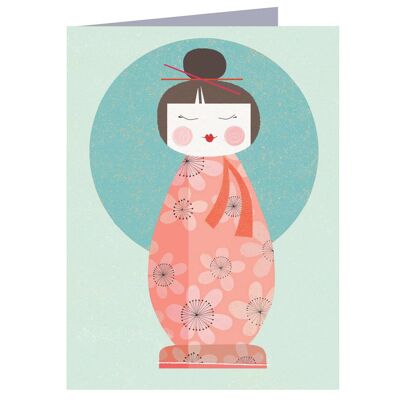 Carte Mini Poupée Kokeshi TW06