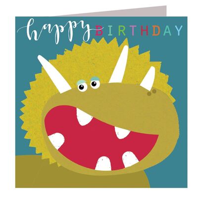 Tarjeta de cumpleaños de dinosaurio cortada con láser MY01