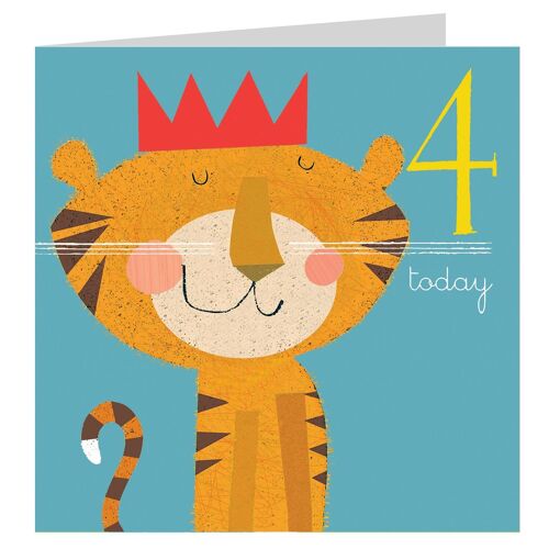 AC04 Tiger 4th Birthday Card