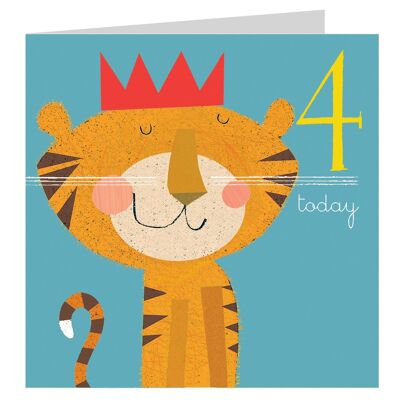 AC04 Carte d'anniversaire Tigre 4ème