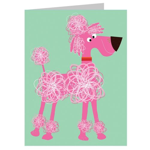 TW71 Mini Pink Poodle Card