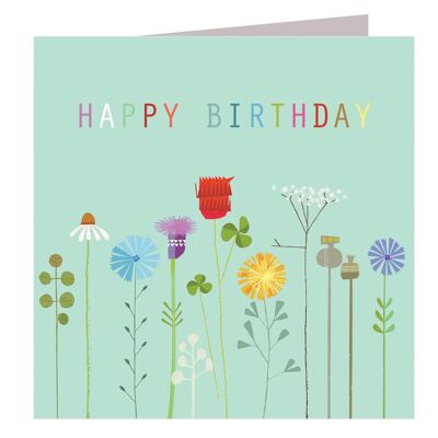 FL21 Floral Happy Birthday Card