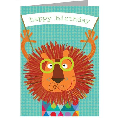 Carte d'anniversaire Lion ZOS07