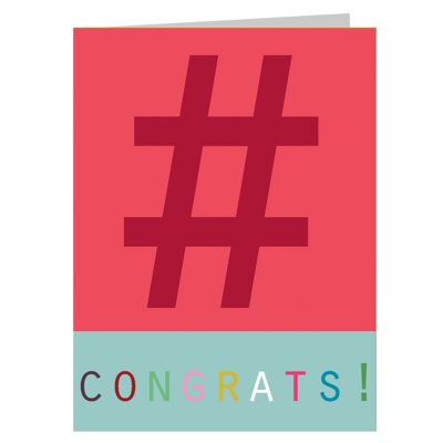 Carte de félicitations Mini Hashtag STW12