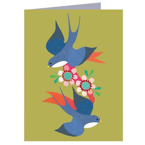 TW37 Mini Swallows Greetings Card