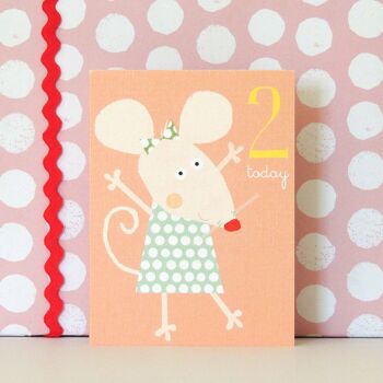 Carte d'anniversaire 2ème mini souris AW08 4