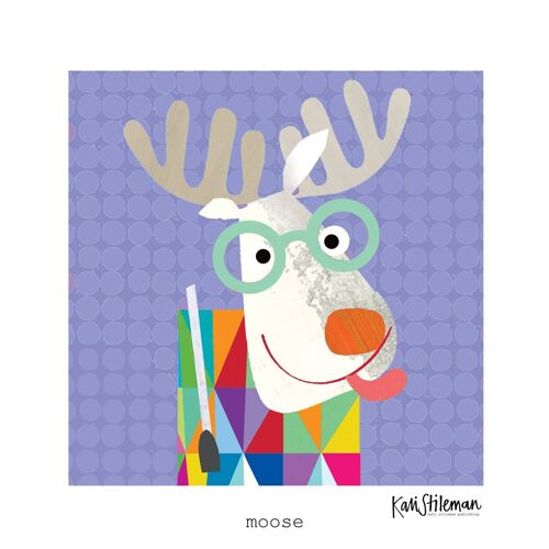 PR20 Moose in Specs Art Print