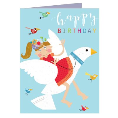 KTG05 Mini carte d'anniversaire colombe pailletée