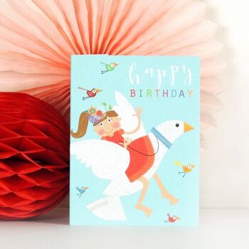 KTG05 Mini carte d'anniversaire colombe pailletée 4