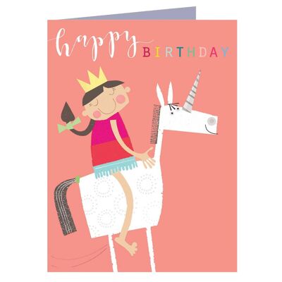 KTG07 Mini tarjeta de cumpleaños con unicornio brillante