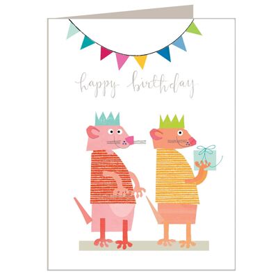 Tarjeta de feliz cumpleaños KTW17 Mini Meercats