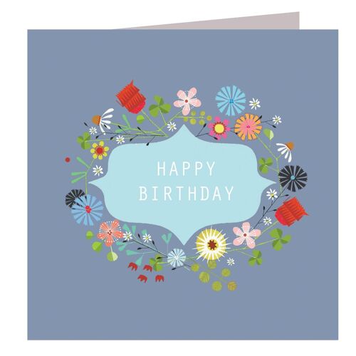 FL25 Floral Happy Birthday Card