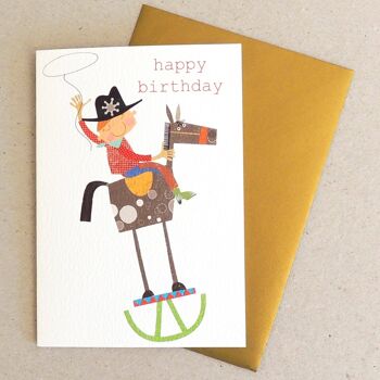 Carte de joyeux anniversaire Cowboy TB07 2