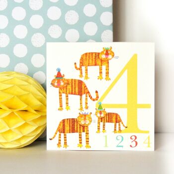 Carte d'anniversaire Z4 Quatre Tigres 4