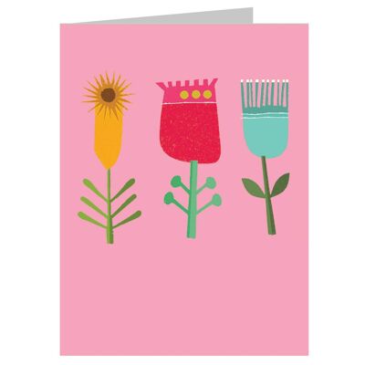 TW87 Mini Card con fiori rosa