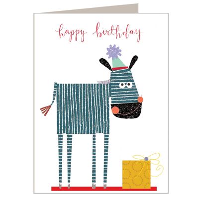 Tarjeta de feliz cumpleaños KTW14 Mini Zebra