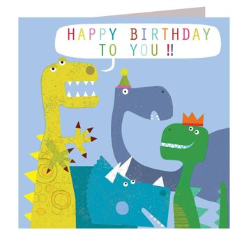 Carte Joyeux anniversaire dinosaures BG15 1