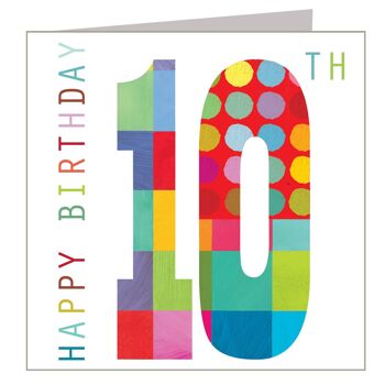 NO10 Carte d'anniversaire scintillante pour 10e anniversaire 1