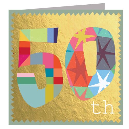 GD50 Gold Foiled Fifty Card