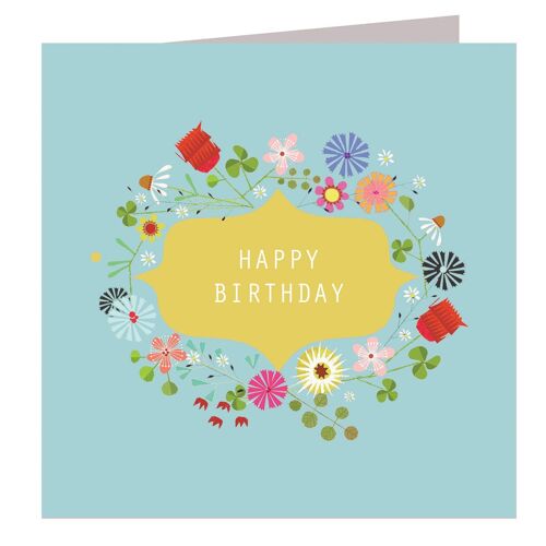 FL11 Floral Happy Birthday Card