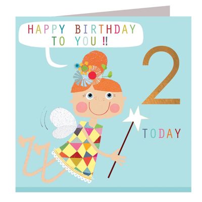 CP08 Copper Foiled Fairy 2nd Birthday Card