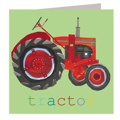 Carte de vœux tracteur rouge FN01