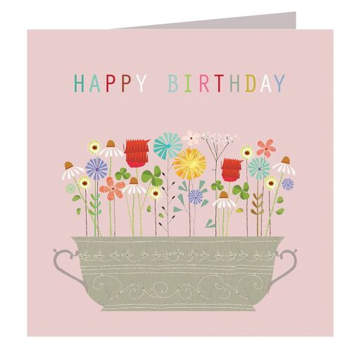FL26 Floral Happy Birthday Card