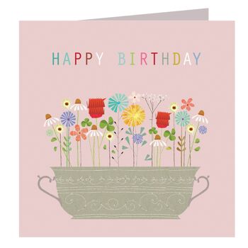 Carte de joyeux anniversaire FL26 florale 1