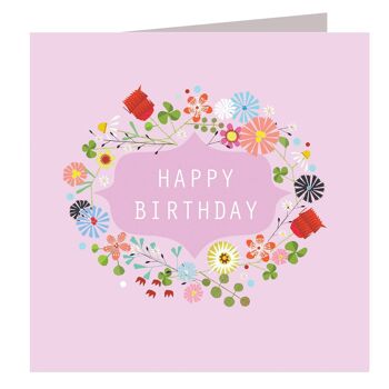 FL24 Carte de joyeux anniversaire florale 1