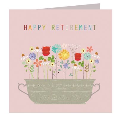 FL16 Floral Retirement Greetings Card