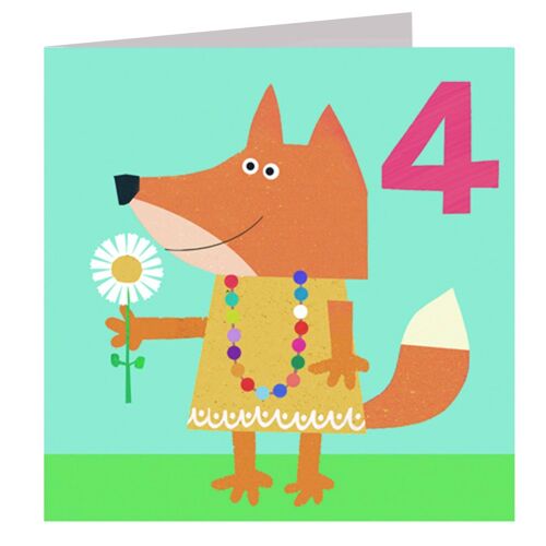 LT09 Fox 4th Birthday Card