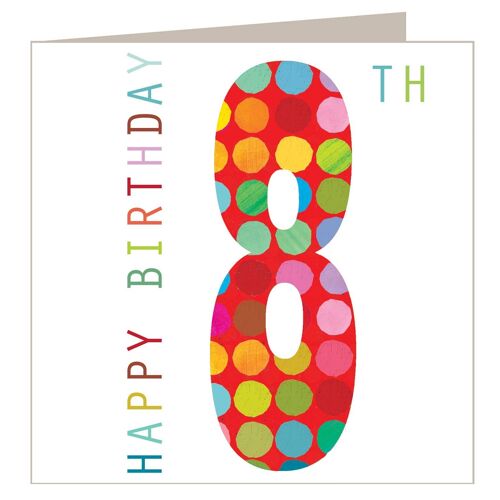 NO08 Sparkly 8th Birthday Card