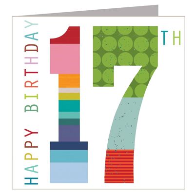 NO17 Sparkly 17th Birthday Card